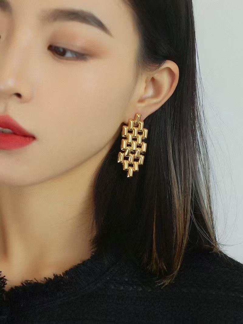 2024金属ins风纯银针s925 气质修身五金女孩质感强 淑女大气搭配时尚超火爆饰品珍珠饰品配件皱纹珠合金吊坠配件细节图