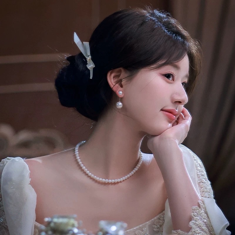 法式珍珠流苏蚊香盘耳夹无耳洞女新款耳环轻奢高级感耳钉气质耳饰耳坠饰品女长款气质