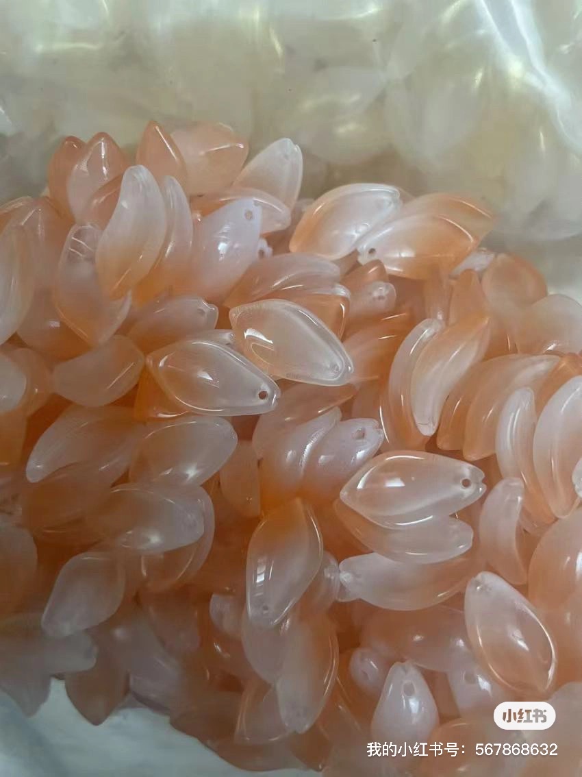 花瓣发簪材料配件批发12x20mm胖桃花琉璃花瓣diy手工制作汉服头饰古风发簪材料芙蓉花绣球花瓣雪腊梅樱花瓣直销工厂批发