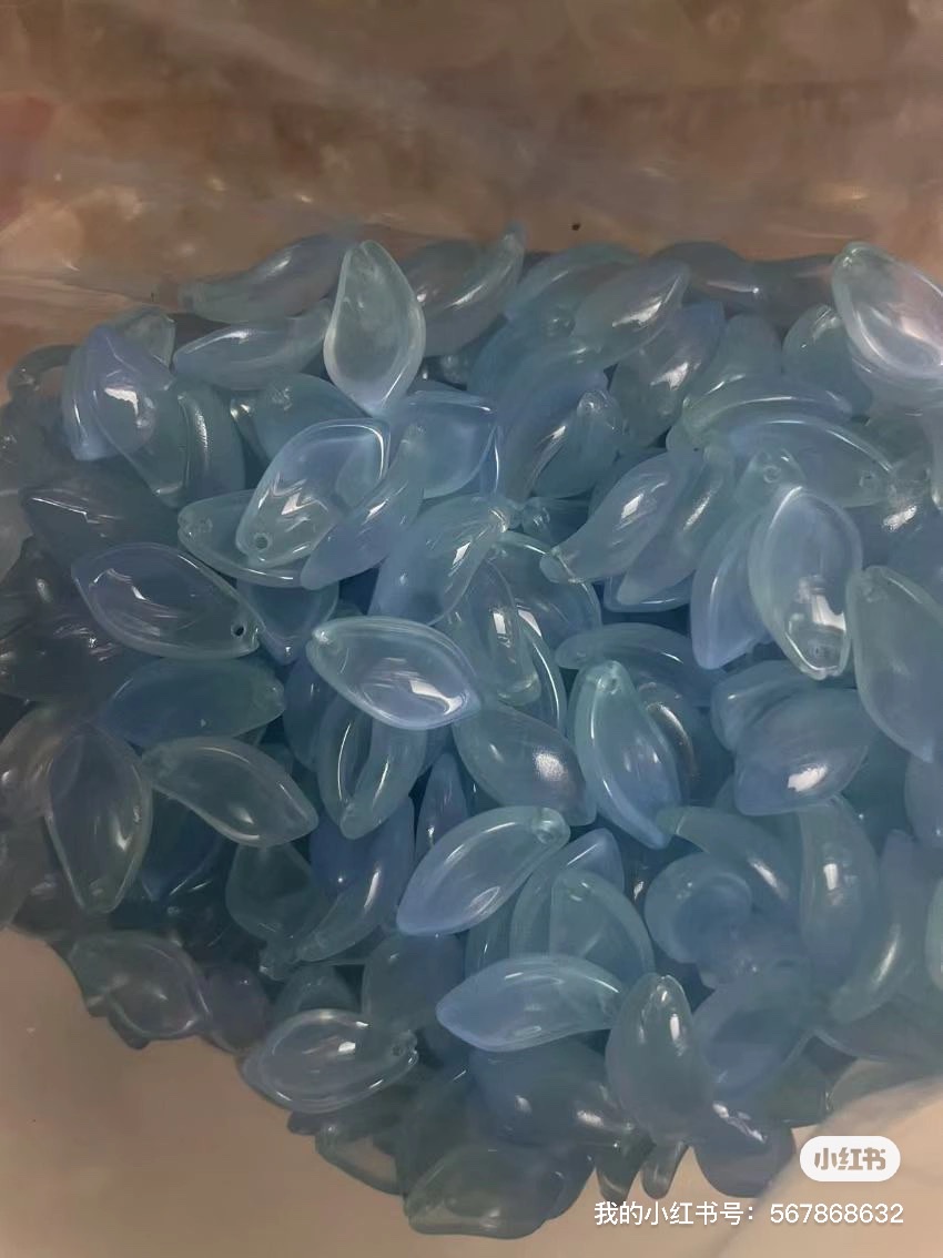 花瓣发簪材料配件批发12x20mm胖桃花琉璃花瓣diy手工制作汉服头饰古风发簪材料芙蓉花绣球花瓣雪腊梅樱花瓣直销工厂批发白底实物图