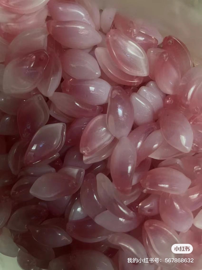 花瓣发簪材料配件批发12x20mm胖桃花琉璃花瓣diy手工制作汉服头饰古风发簪材料芙蓉花绣球花瓣雪腊梅樱花瓣直销工厂批发详情图3