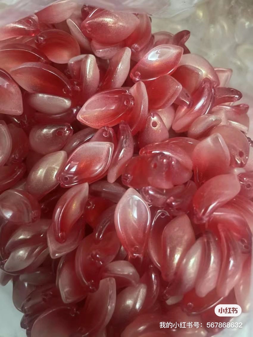 花瓣发簪材料配件批发12x20mm胖桃花琉璃花瓣diy手工制作汉服头饰古风发簪材料芙蓉花绣球花瓣雪腊梅樱花瓣直销工厂批发详情图12