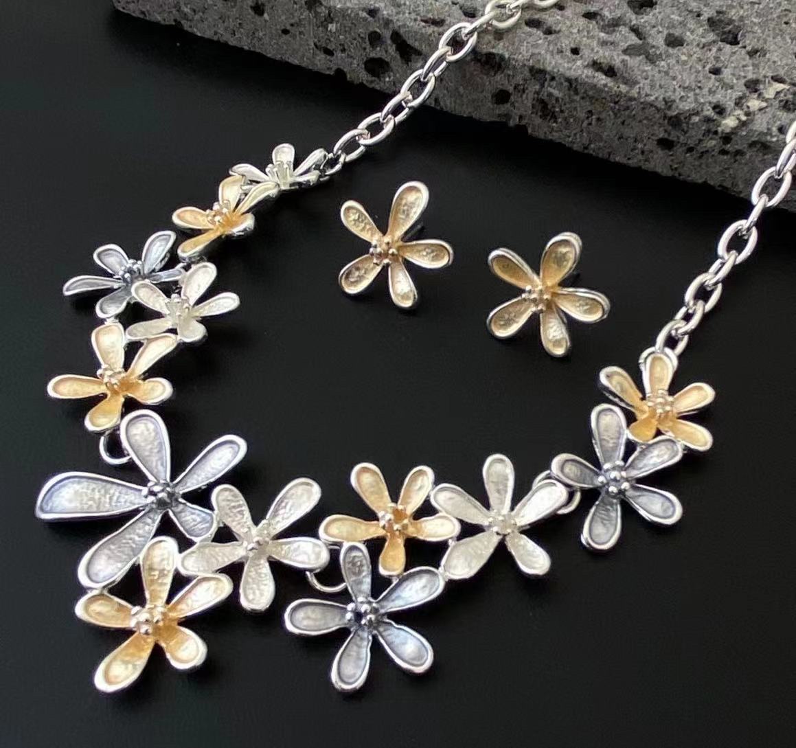 欧美风格银饰滴油项链 精致典雅珍珠饰品 时尚女士首饰礼物项链欧美