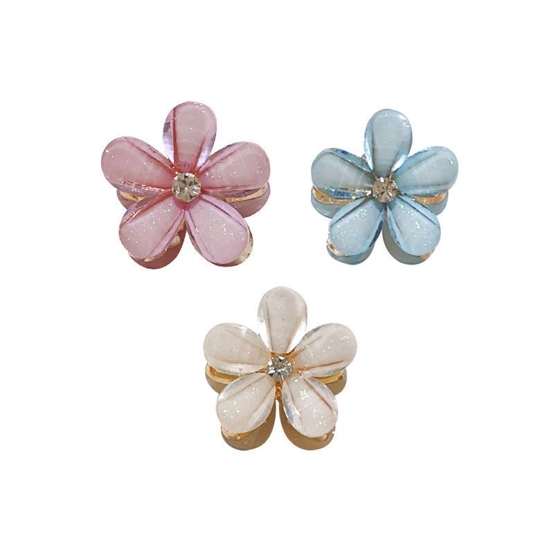 High-end flower-shaped small scratch-clip women's side bangs hair clip, 2023 new shark clip headwear, forehead cliffhanger headwear, hair clip Item Picture