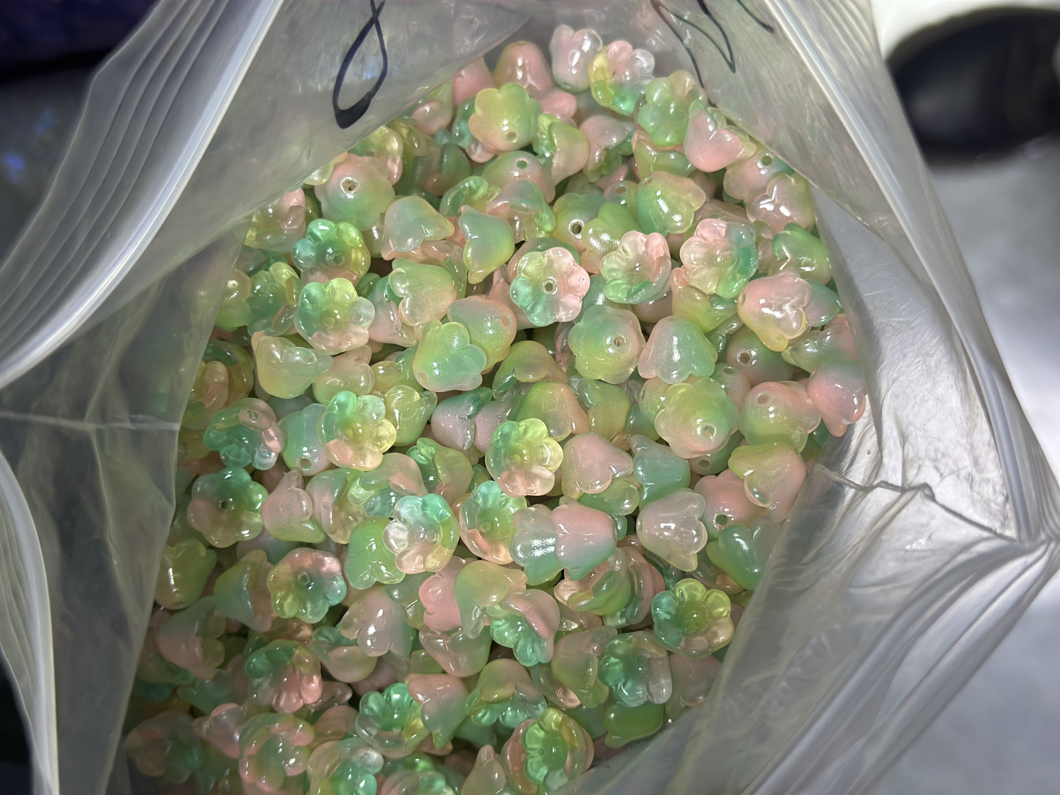 琉璃珠7x12mm铃兰花散珠风铃草花苞铃铛花铃diy饰品发簪串珠材料铃兰花厂家直销详情图7