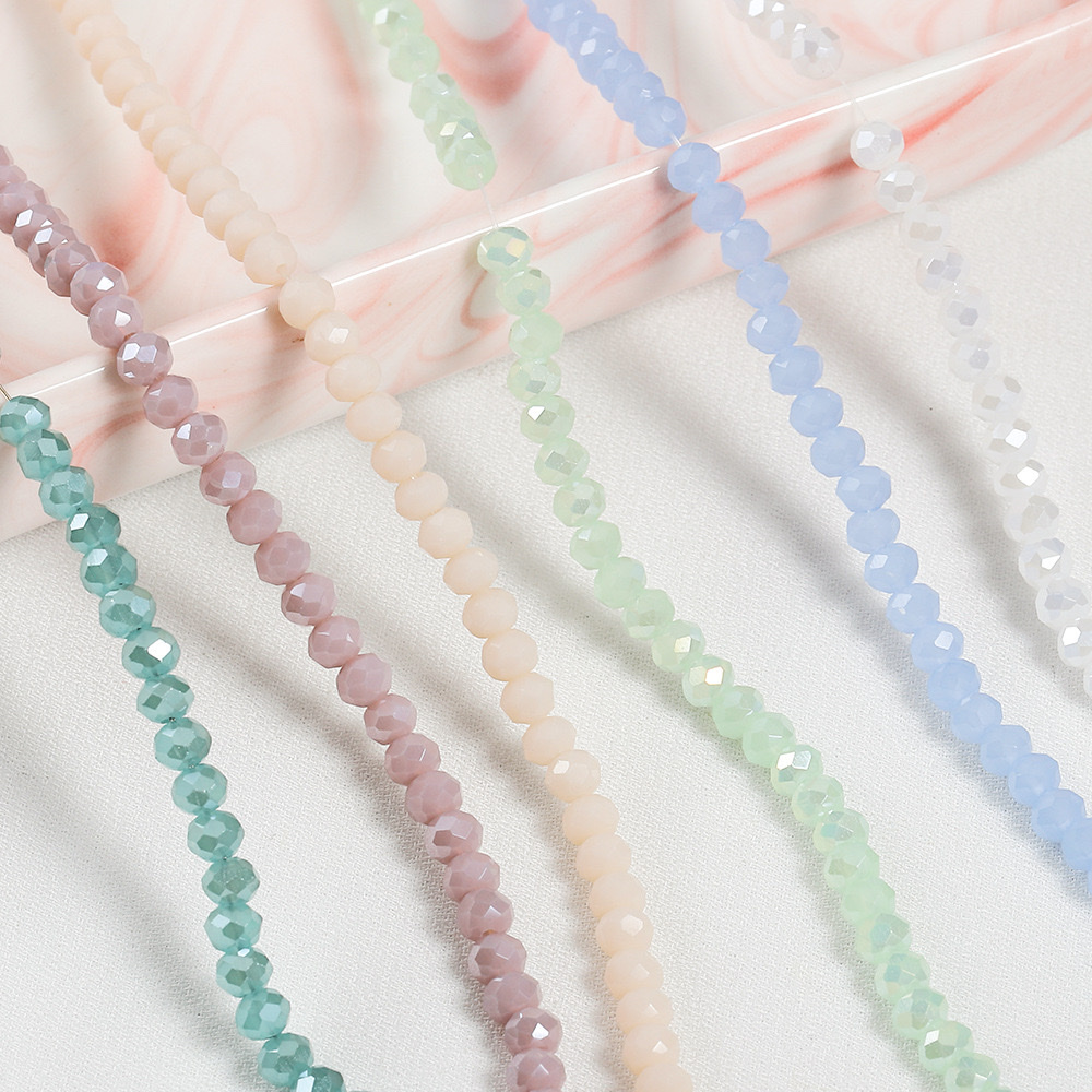 3.6mm colored crystal cut wheel beads, flat beads, diy handcrafted jewelry, earrings, accessories, bracelets, necklaces, beaded car pendants detail image 4