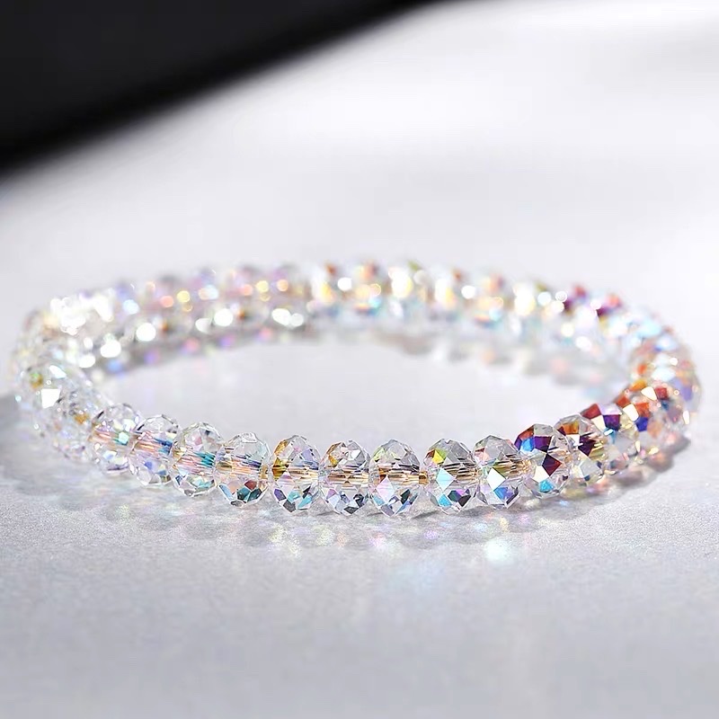 水晶元素弹手链 时尚饰品 不锈钢材质 手腕装饰品 简约手链 个性潮流配饰细节图