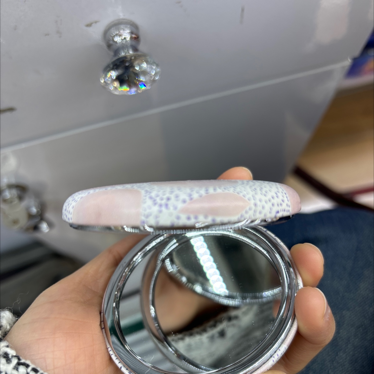 小镜子高颜值可折叠可爱随身镜学生宿舍补妆便携口袋化妆镜迷你小镜子随身带镜子可爱ins风化妆镜学生口袋补妆镜便携详情图8