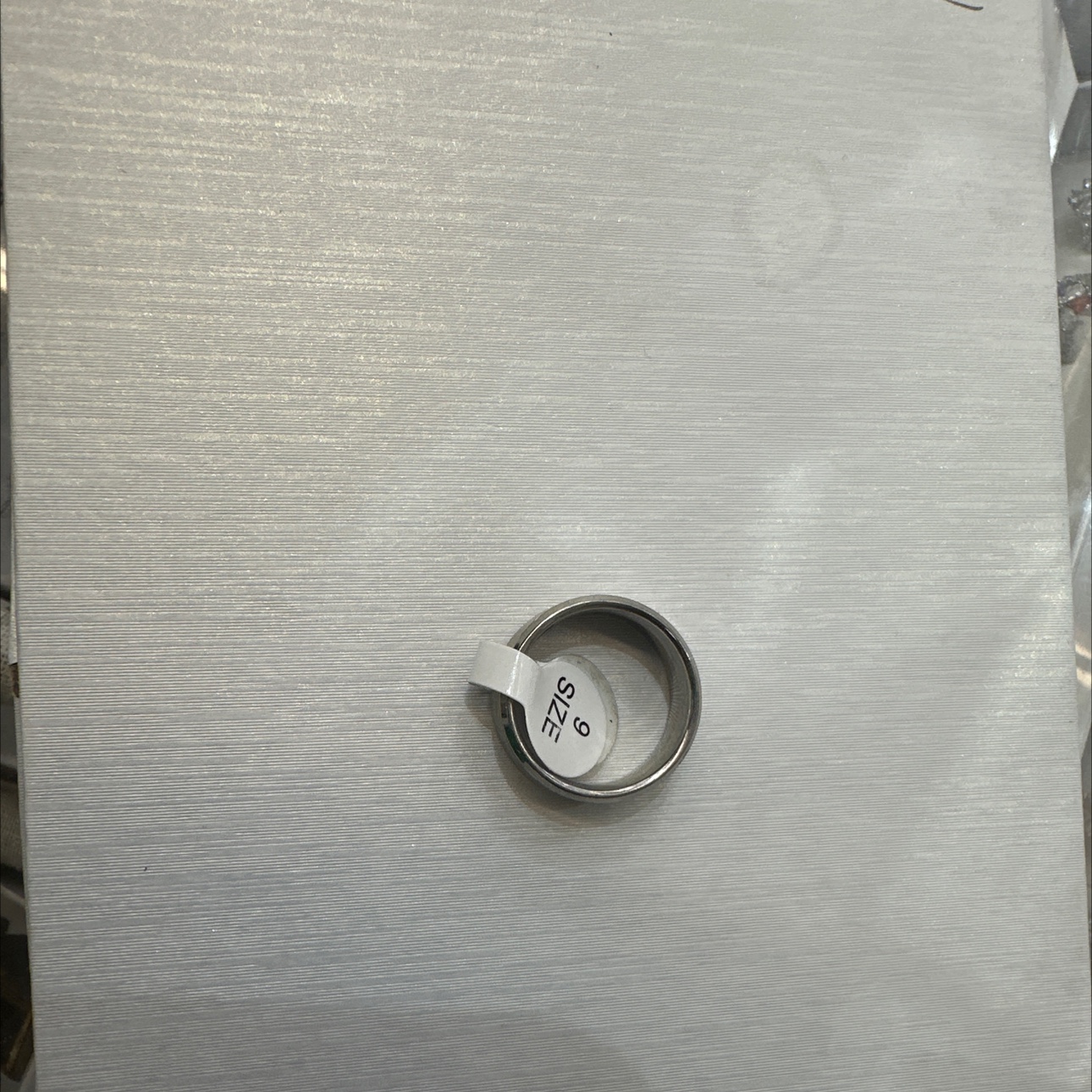 Silver titanium steel ring jewelry details Picture