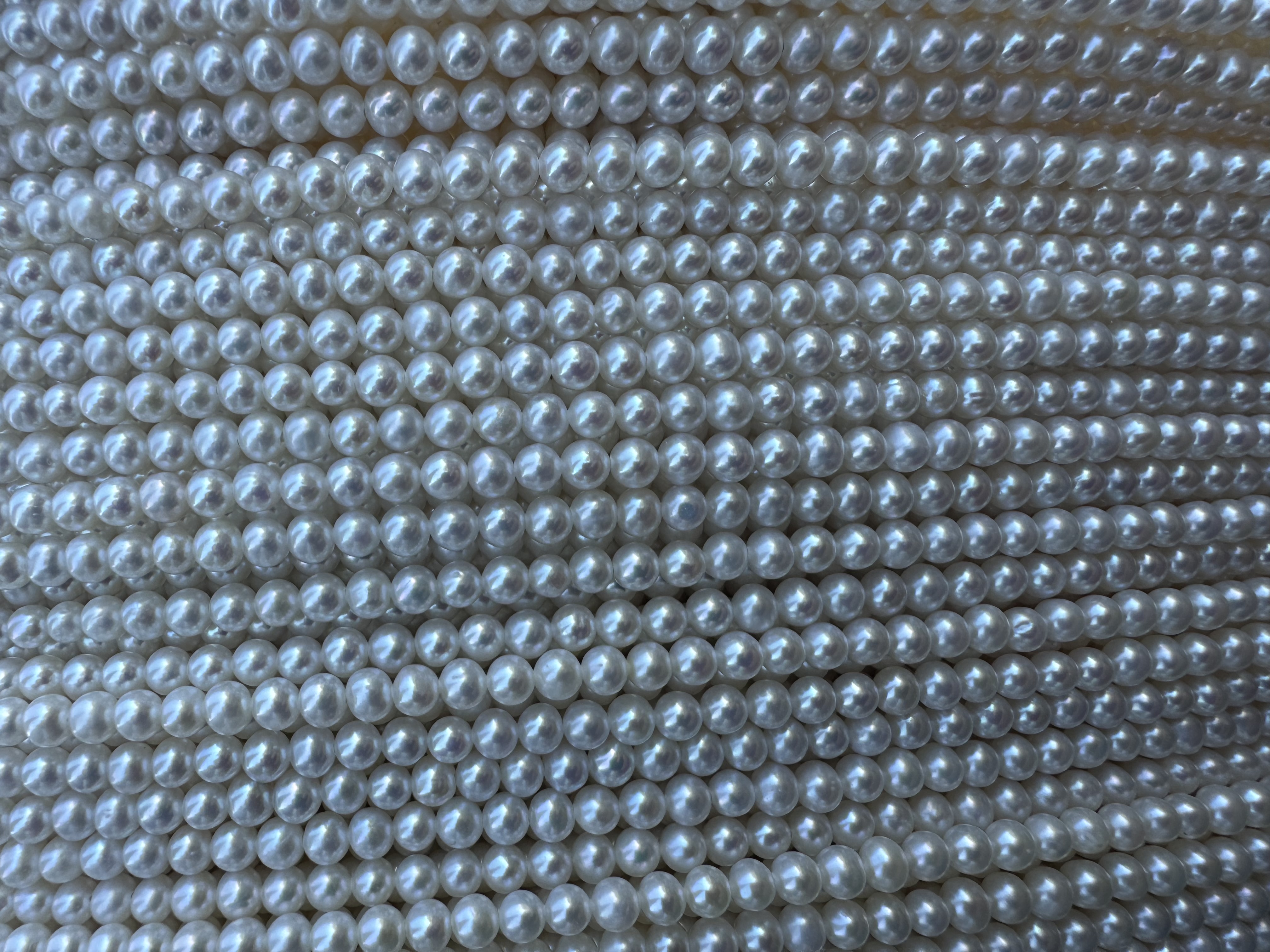 厂家直销 3-4近圆微瑕强光 淡水天然珍珠 淡水珠饰品diy半成品天然珍珠颗粒 日韩时尚休闲潮流送女友 妈妈链手工编织的细节图