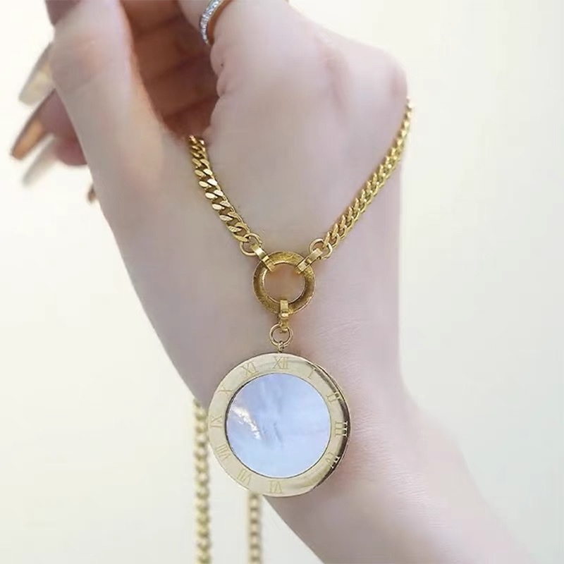 Fashionable titanium steel sweater chain necklace detail image 3