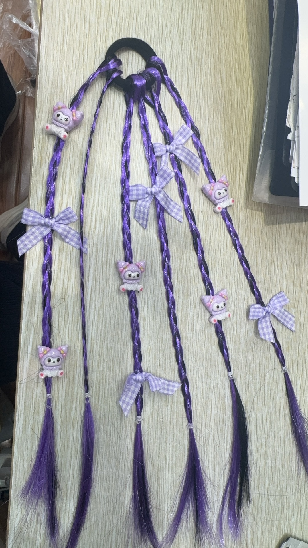 库洛米假发辫子儿童皮筋创意饰品头绳头绳