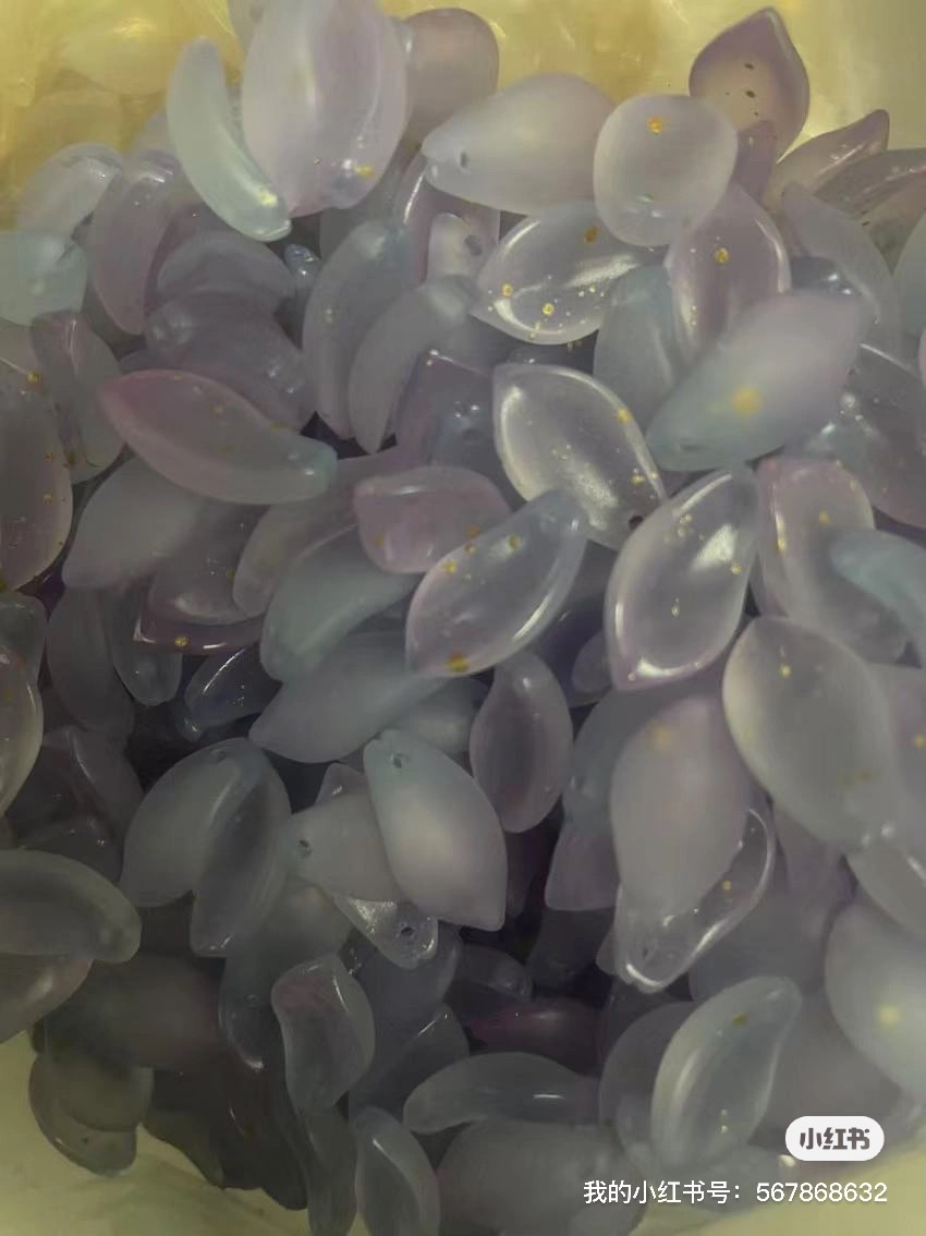 花瓣发簪材料配件批发12x20mm胖桃花琉璃花瓣diy手工制作汉服头饰古风发簪材料芙蓉花绣球花瓣雪腊梅樱花瓣直销工厂批发详情图11
