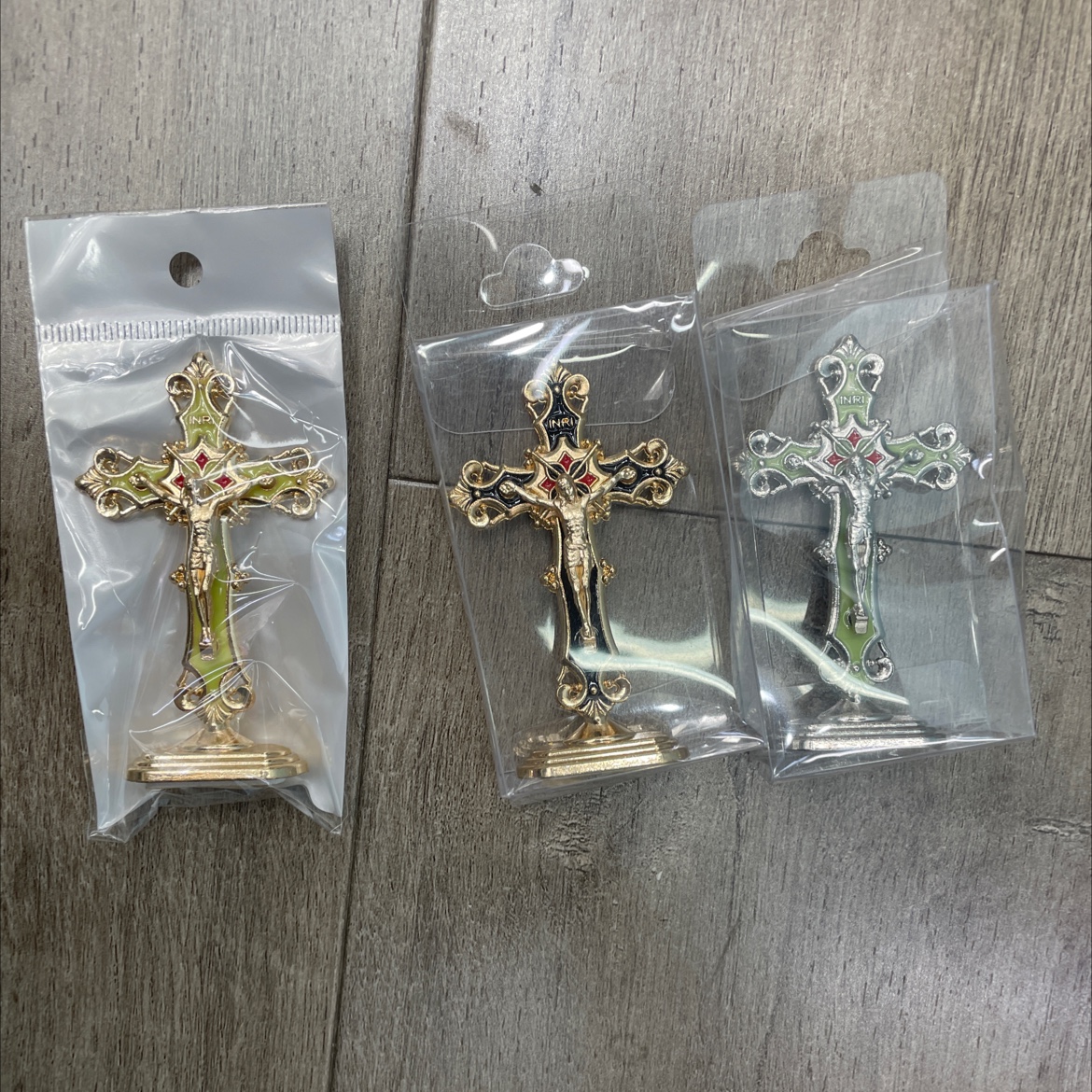 画宝油色油，白色，夜光十字架黑色，新款十字架带不干胶摆件产品图