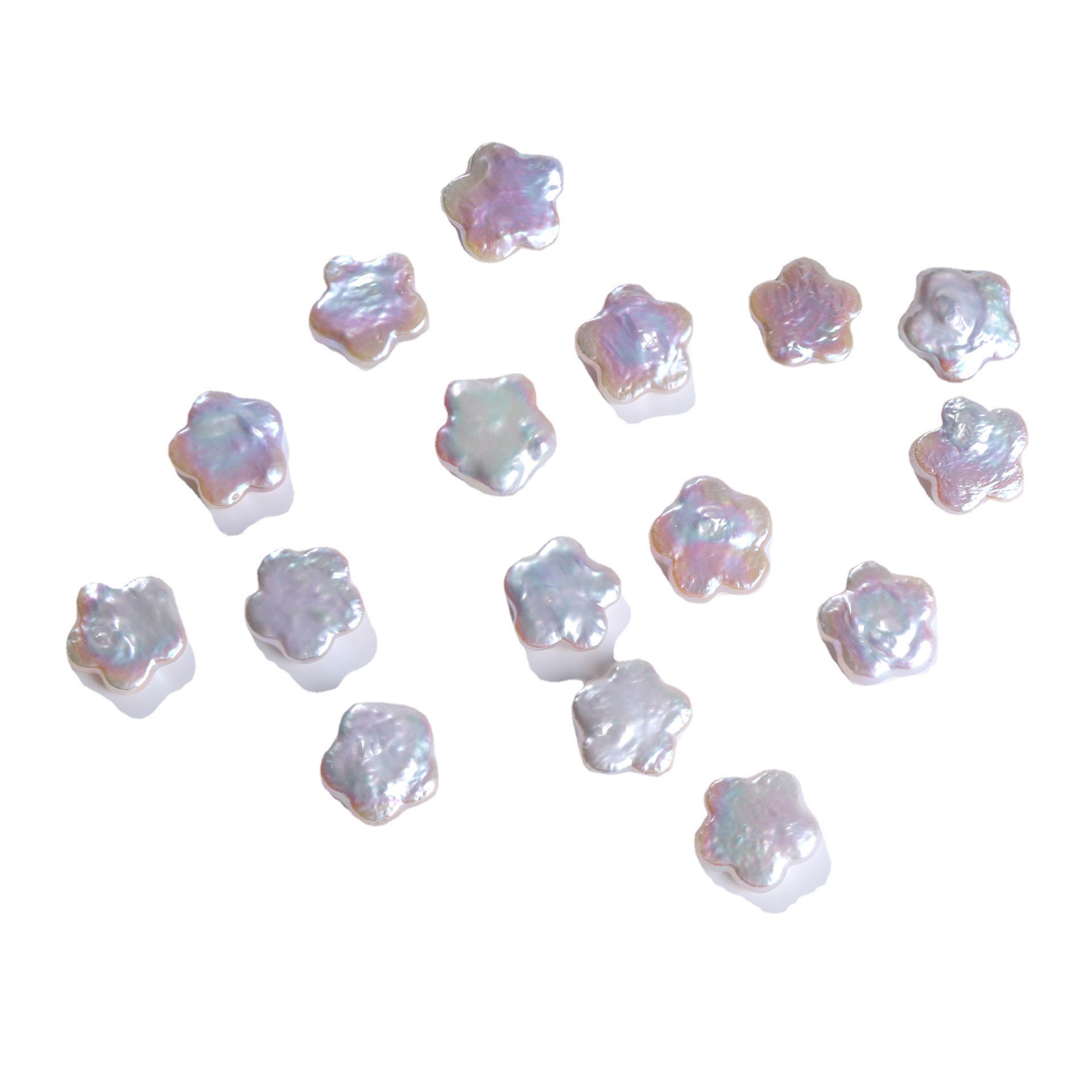 12mm silver-blue plum blossom Baroque natural freshwater pearl, high-quality flower pearl Item Picture
