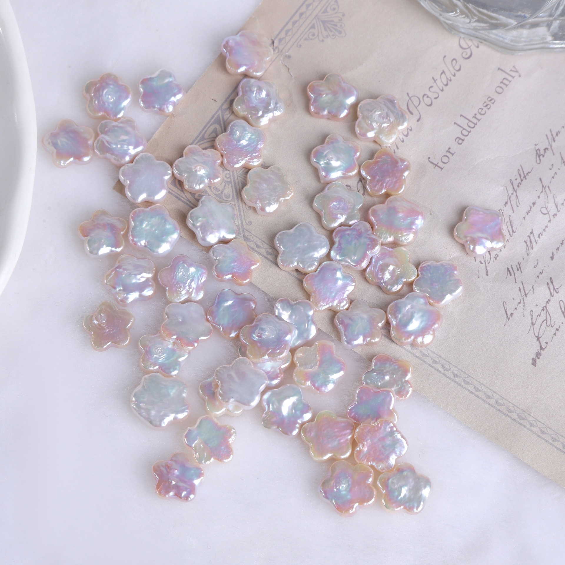 12mm silver-blue plum blossom Baroque natural freshwater pearl, high-quality flower pearl Specification image