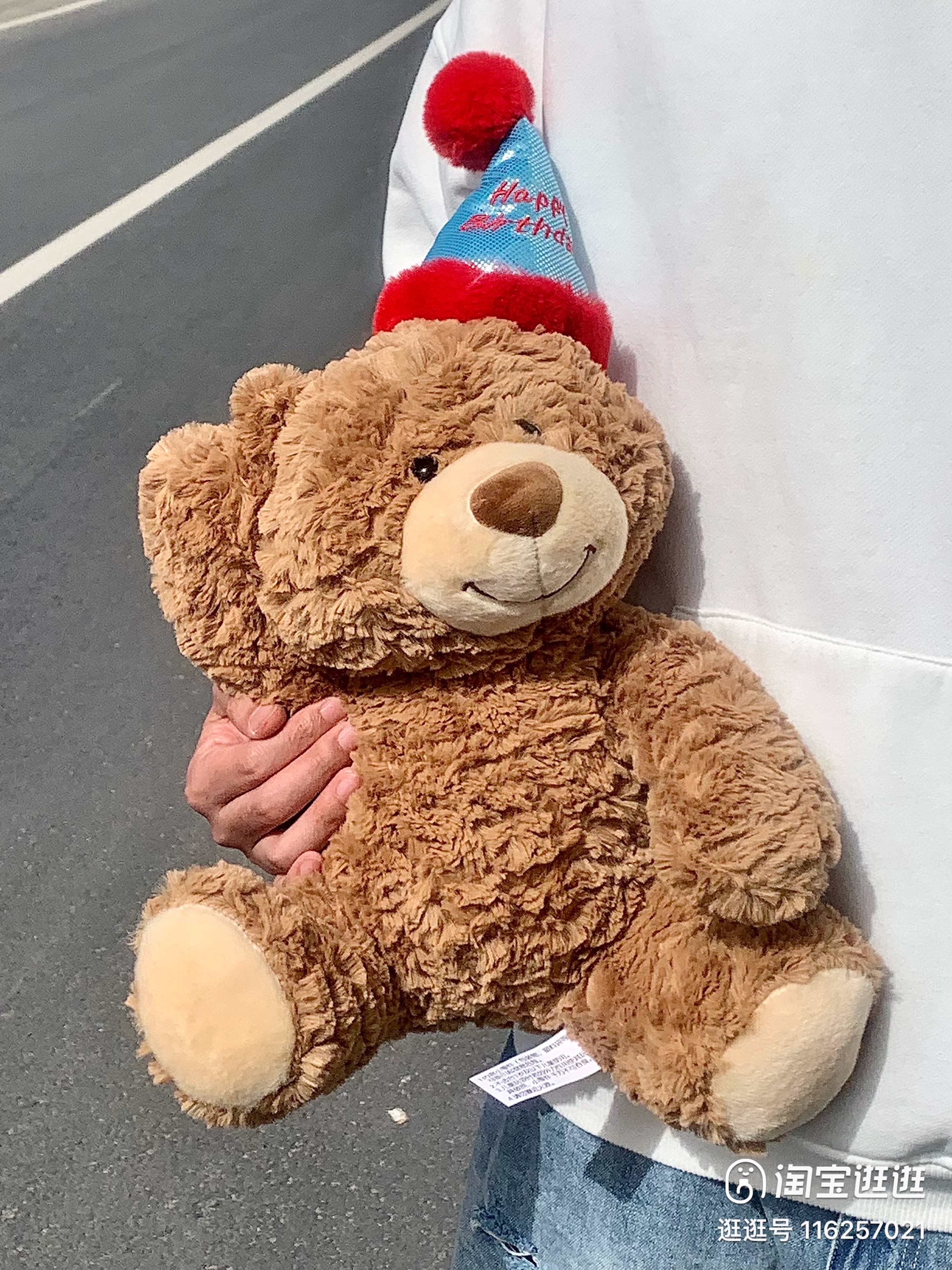 New birthday hat gifts, bear dolls, teddy bears, plush toys, cute throw pillows, couple bear dolls for your girlfriend detail image 2