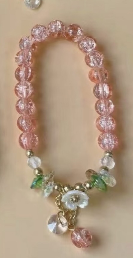 碎花水晶小花吊坠流行DIY手链