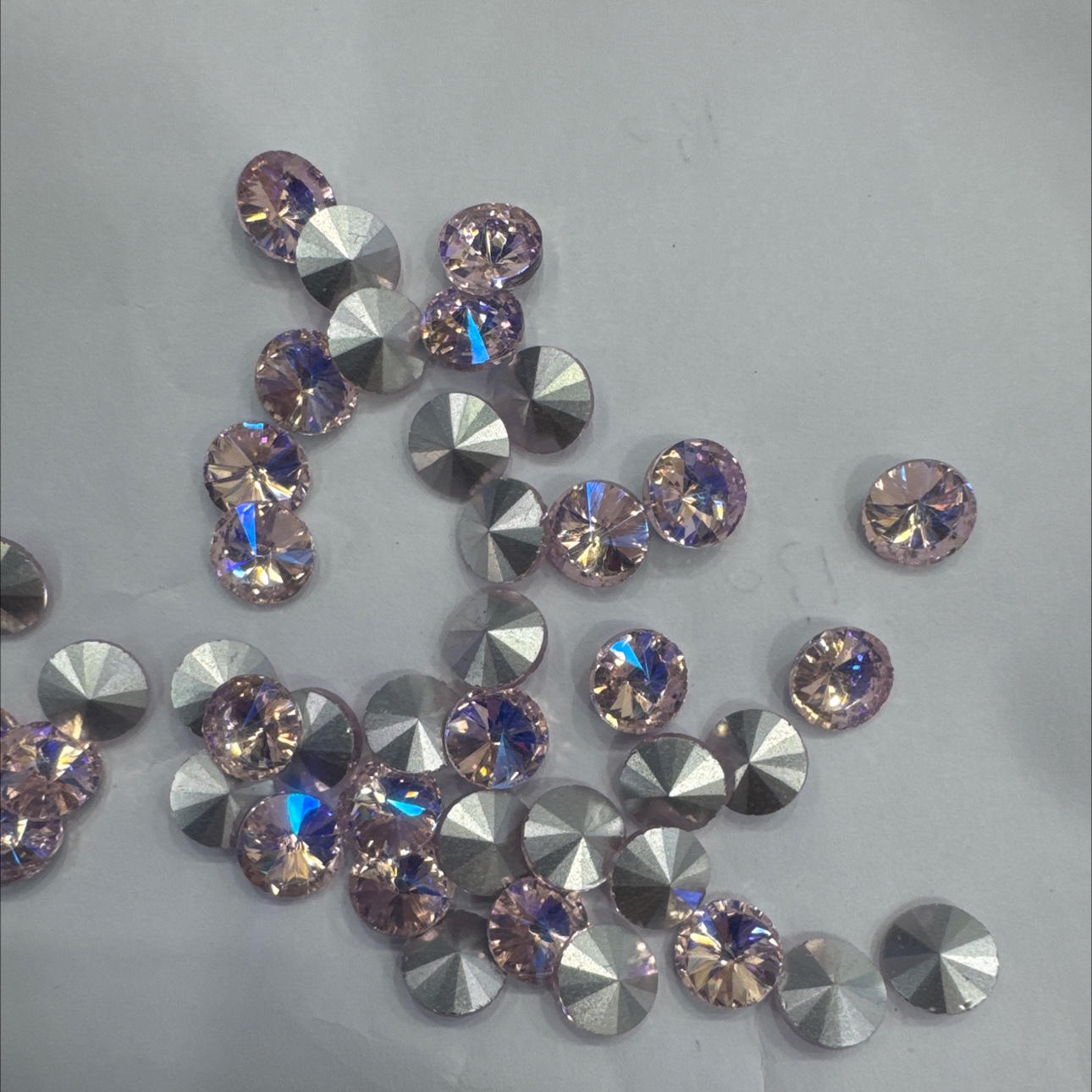 8#卫星粉红月光 水晶玻璃饰品