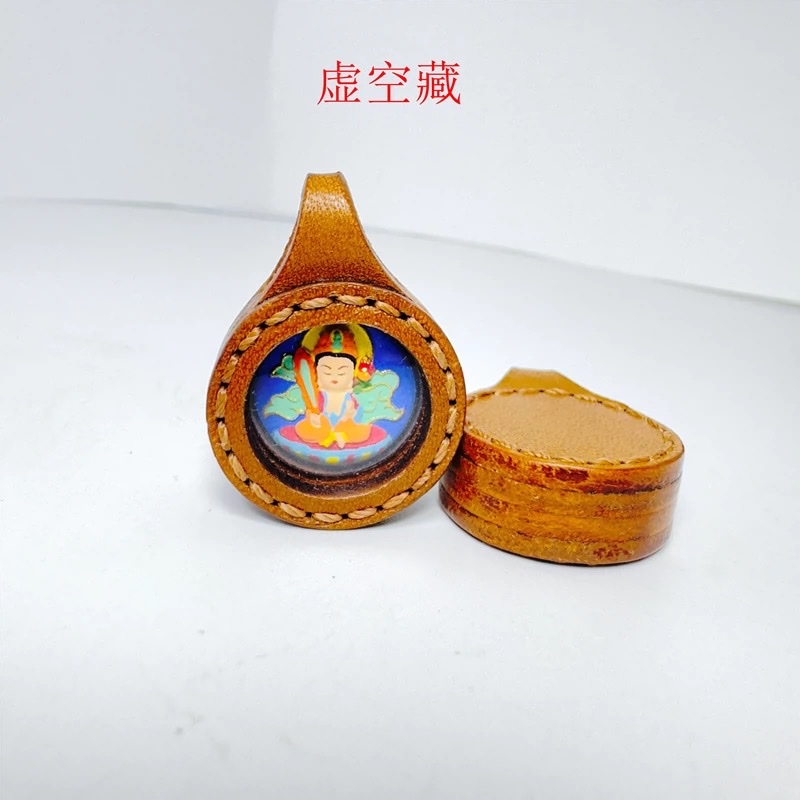 精致手绘唐卡￼牛皮小唐卡￼全身画像 不锈钢十字架吊坠 佛牌配件 精致耐用 时尚首饰 男女通用款 佛牌吊坠详情图5