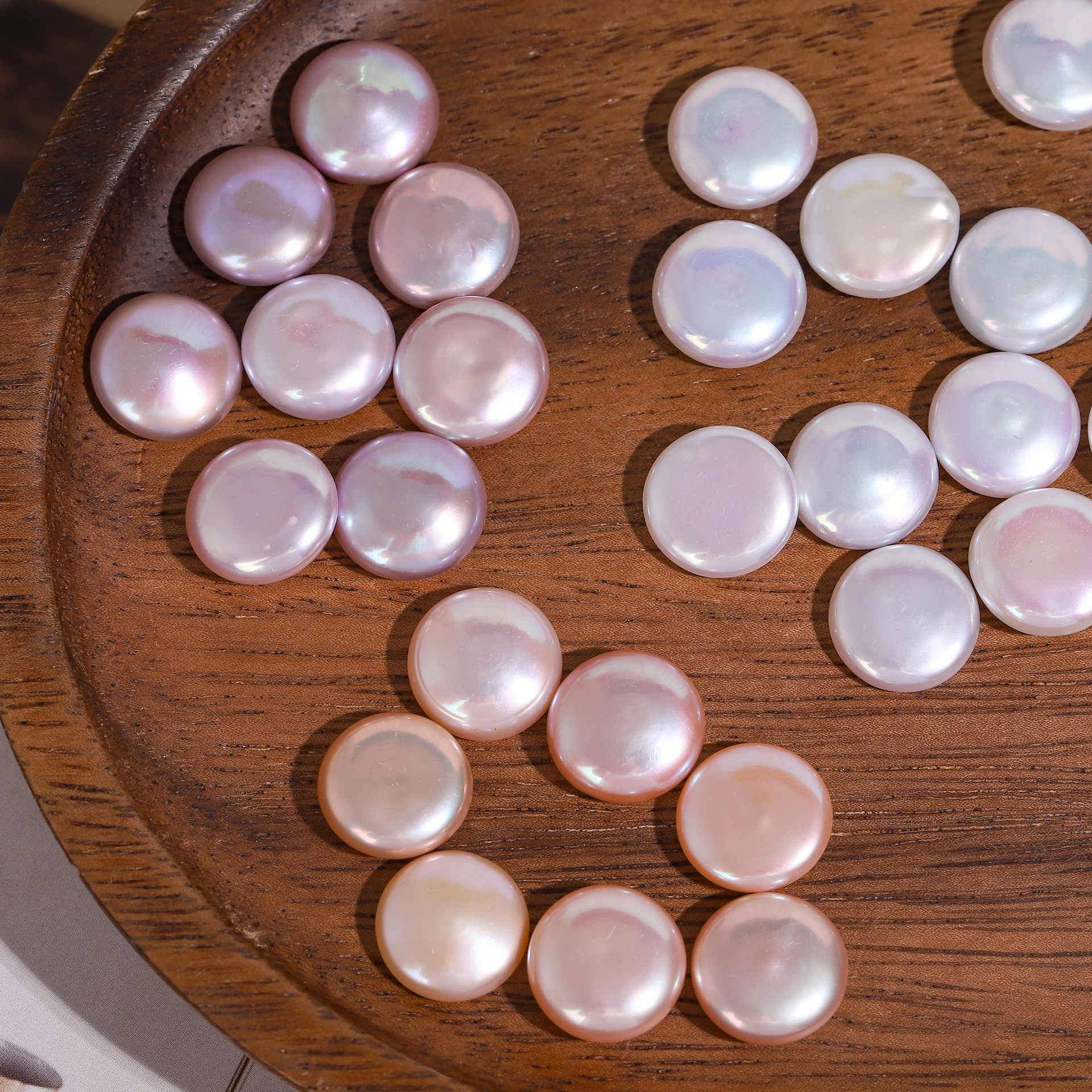 13mm high-quality, high-intensity button Baroque pearl, dazzling and exquisite flat round pearl Specification image