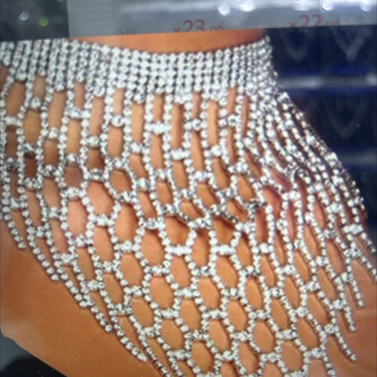 韩版时尚爪链水钻身体链硅胶手环项链