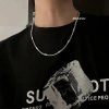 Titanium steel necklace is a basic men's fashion accessory that is versatile, simple, and has an ins texture. It is a long, unique Hong Kong style hip-hop accessory that does not fade details Picture