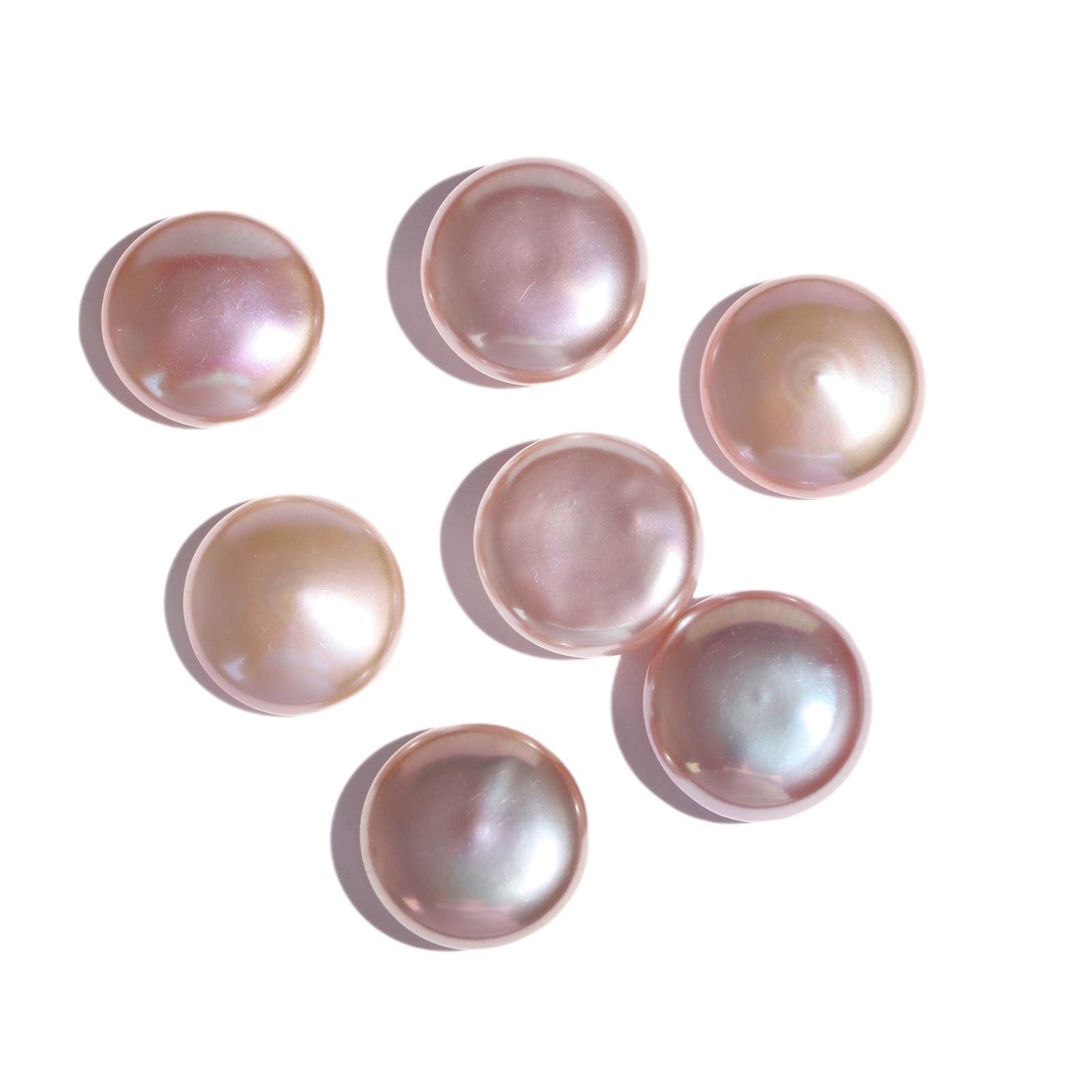 13mm high-quality, high-intensity button Baroque pearl, dazzling and exquisite flat round pearl Item Picture