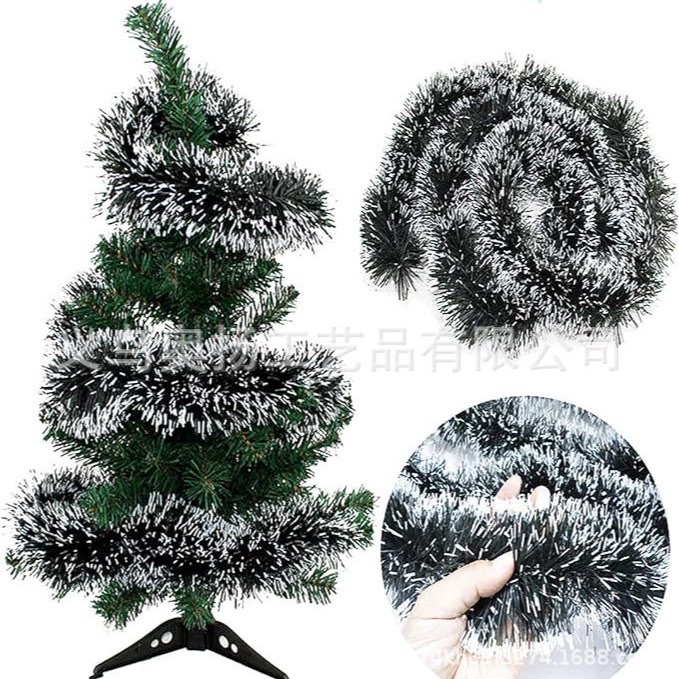 2M*9CM墨绿白边加密圣诞彩条节日派对圣诞树布置装饰跨境外贸圣诞节圣诞球植绒圣诞装饰圣诞节聖誕節遊戲圣诞节详情图4