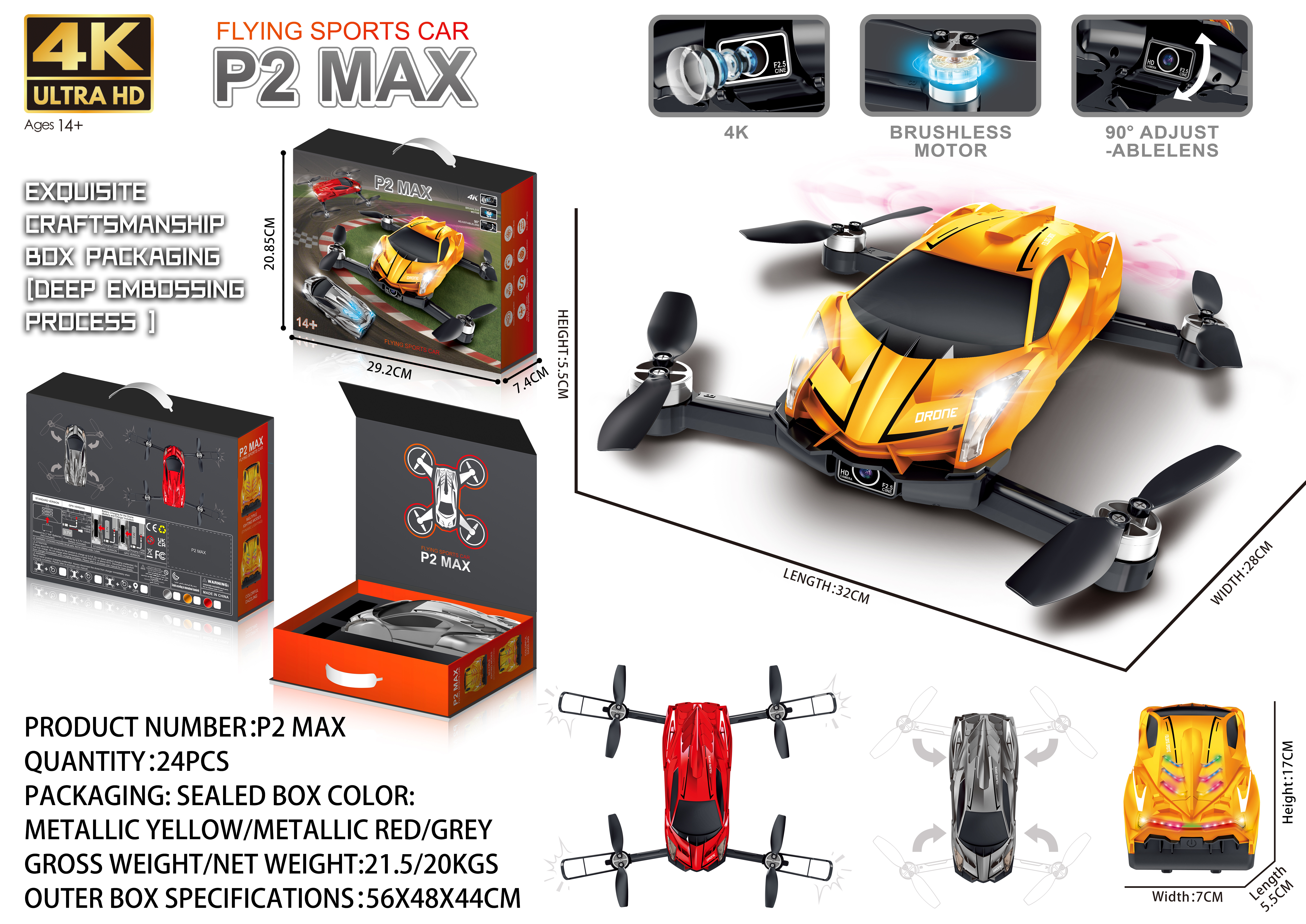 Drone high-definition camera aircraft toy, children's creative flight toy, outdoor remote control flight, stable and safe aircraft toy, Drone aircraft flying toy