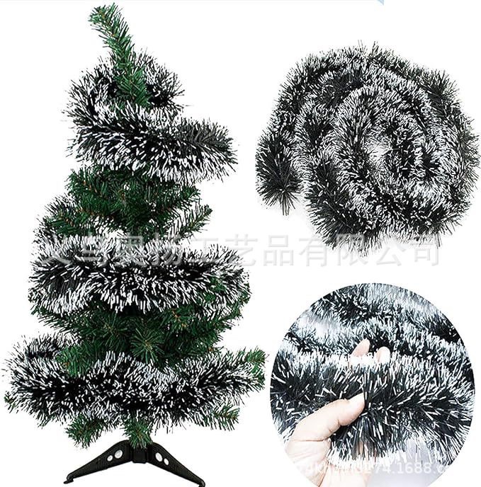 2M*9CM墨绿白边加密圣诞彩条节日派对圣诞树布置装饰跨境外贸圣诞节圣诞球植绒圣诞装饰圣诞节聖誕節遊戲圣诞节详情图8