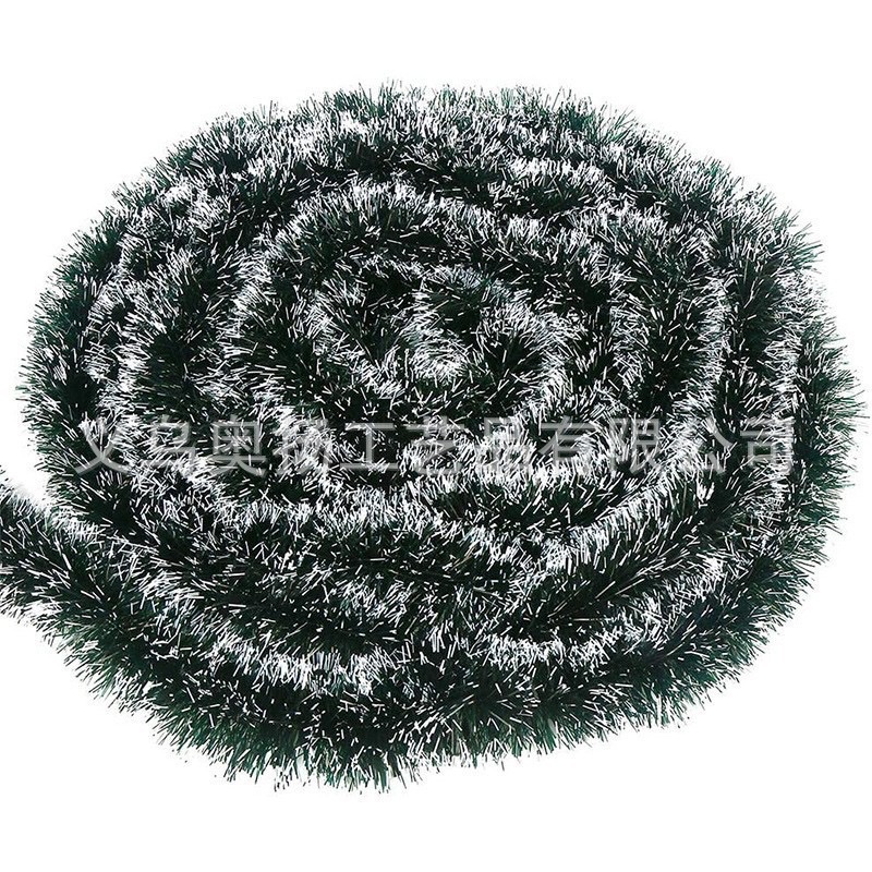 2M*9CM墨绿白边加密圣诞彩条节日派对圣诞树布置装饰跨境外贸圣诞节圣诞球植绒圣诞装饰圣诞节聖誕節遊戲圣诞节白底实物图