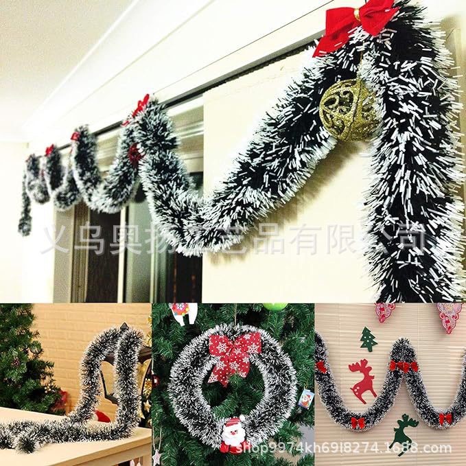 2M*9CM墨绿白边加密圣诞彩条节日派对圣诞树布置装饰跨境外贸圣诞节圣诞球植绒圣诞装饰圣诞节聖誕節遊戲圣诞节详情图9