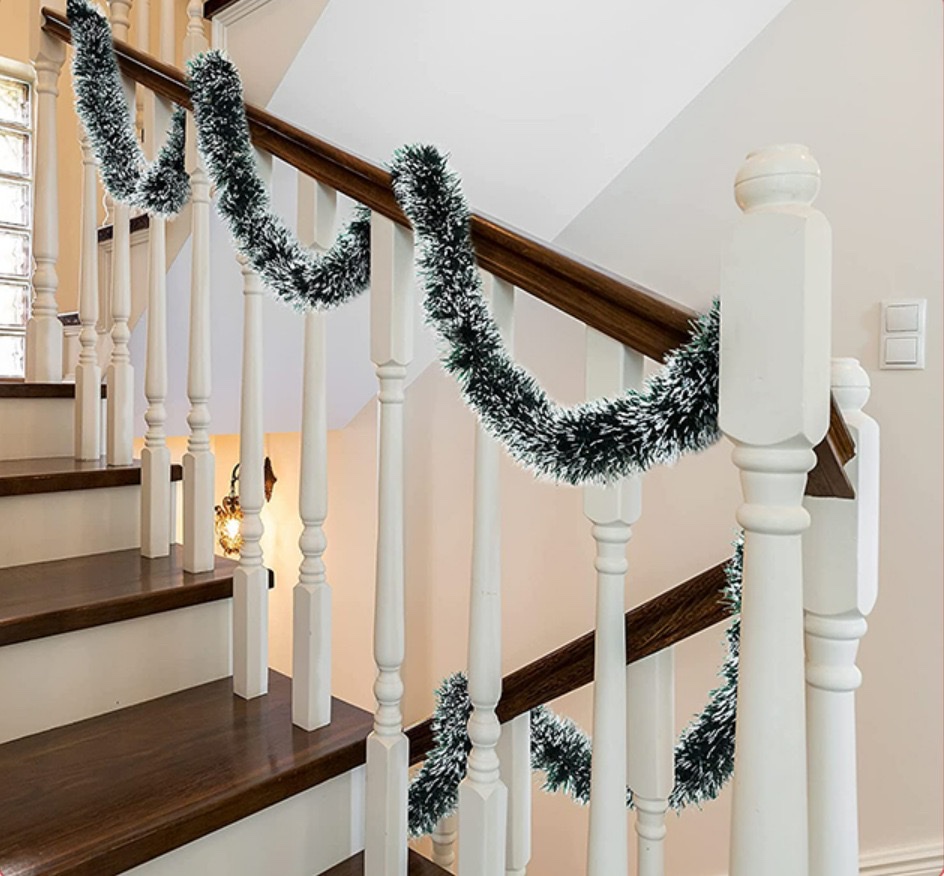 2M*9CM墨绿白边加密圣诞彩条节日派对圣诞树布置装饰跨境外贸圣诞节圣诞球植绒圣诞装饰圣诞节聖誕節遊戲圣诞节详情图7