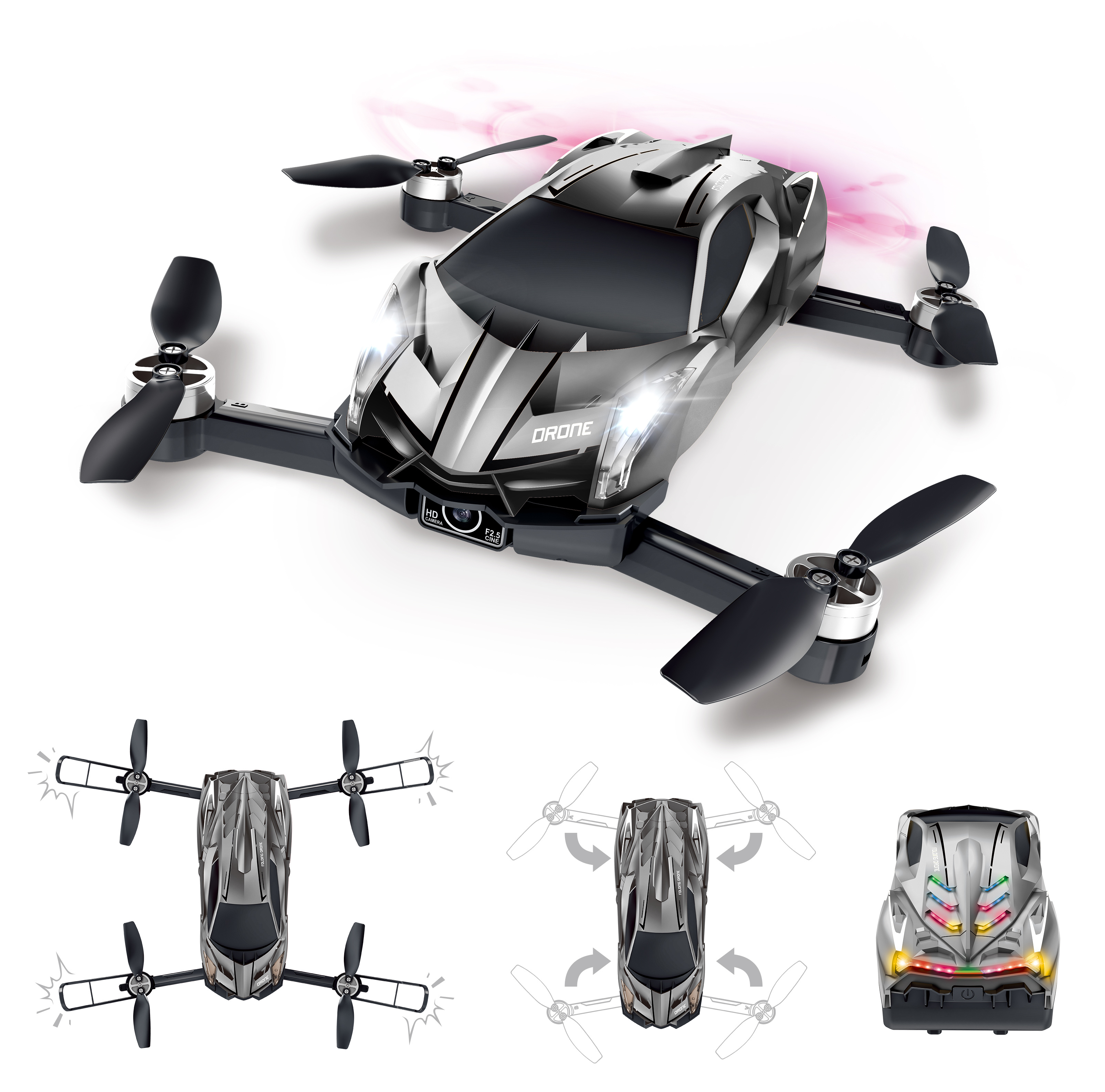 Drone high-definition camera aircraft toy, children's creative flight toy, outdoor remote control flight, stable and safe aircraft toy, Drone aircraft flying toy details Picture