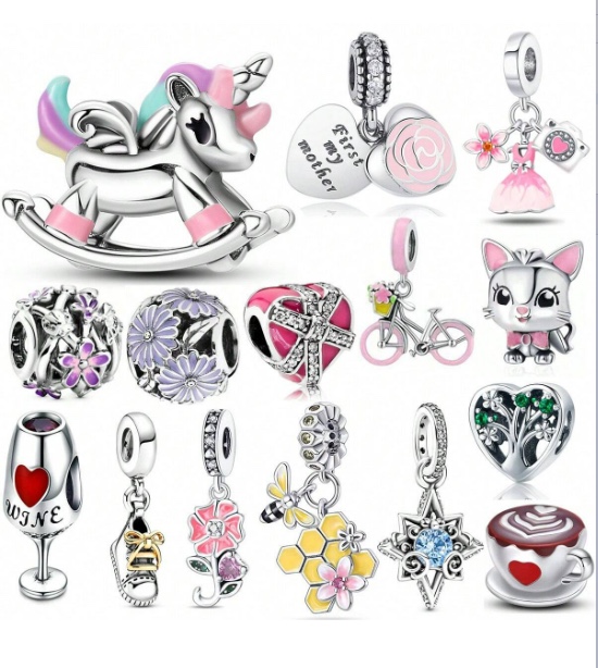 依链新款DIY手工制作套装 潘家合金diy配饰 珠子钥匙扣配件 创意个性装饰品 手工艺品材料包