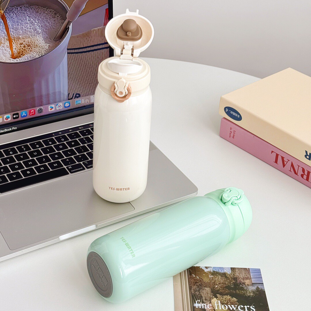 #YES-WATER🆕 new solid color bouncy insulated cup - XDFZS5025. 350ML Item Picture