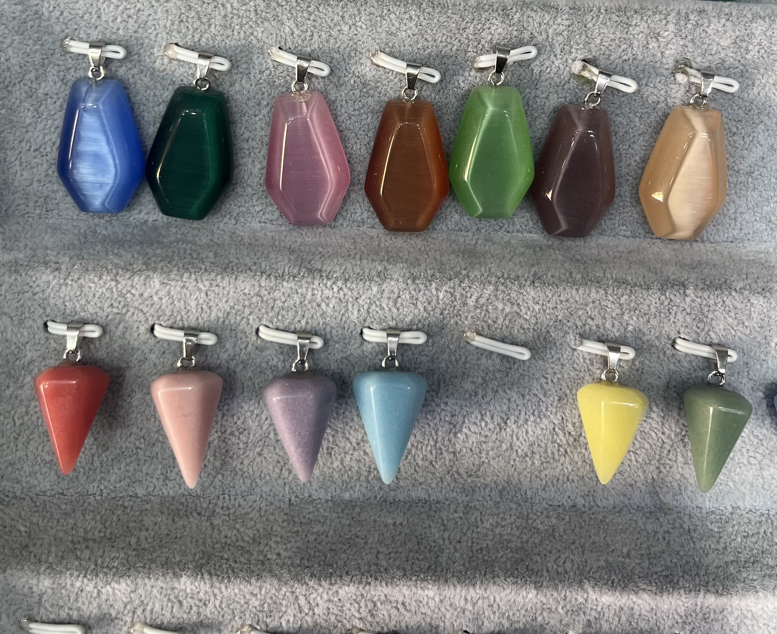 猫眼石吊坠饰品 六边体小棺板高档合金吊坠配件 精致耐用 高贵典雅 饰品配件吊饰详情图5