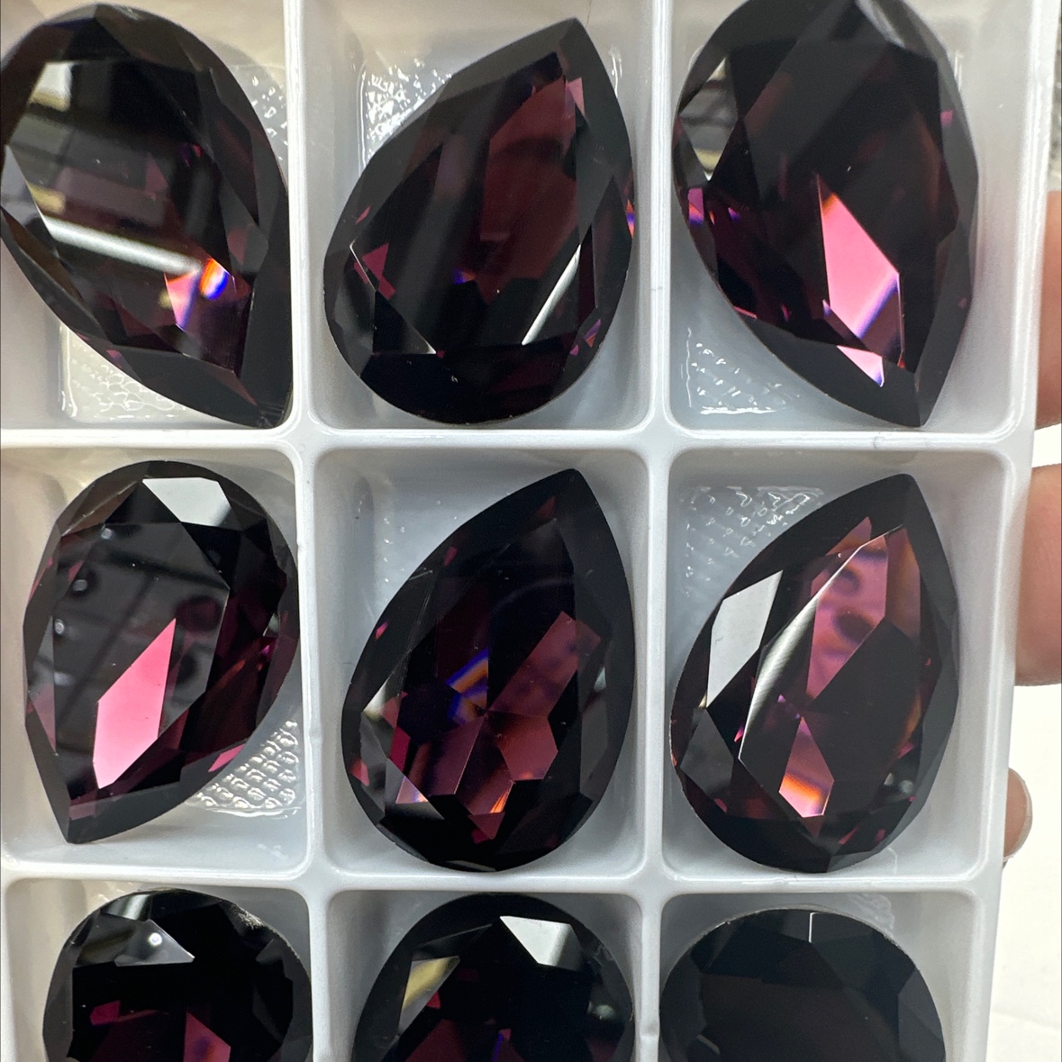 工厂直销DIY饰品美甲头饰 服装辅料 配饰 20*30 水滴K9尖底玻璃详情图4