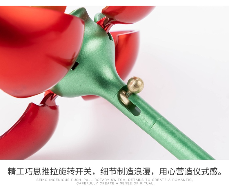 Automatic rose one-flower ring, necklace, jewelry box for girlfriend, friend, festival gift box detail image 9