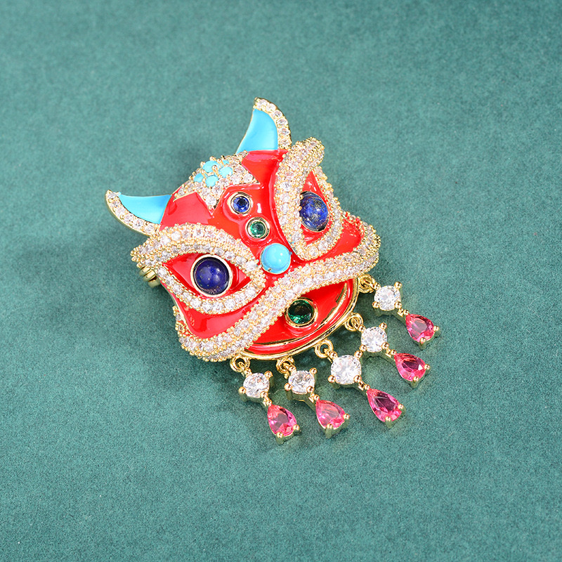 096奥玛动漫徽章胸针 衣饰装饰品 个性创意 徽章定制 独特设计 高品质材质醒狮配饰高级个性国潮徽章胸针衣饰徽章定制产品图