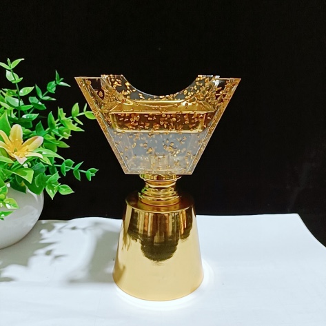 新款亚克力金色磨砂亚克力，塑料香炉，低价亚克力香炉香炉细节图