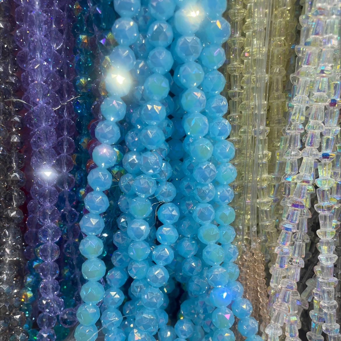 精品卡10多面球 花球琉璃珠散珠 玻璃珠 珠子 手工DIY串珠 材料包 独特光泽 手工首饰制作必备嫂子水晶