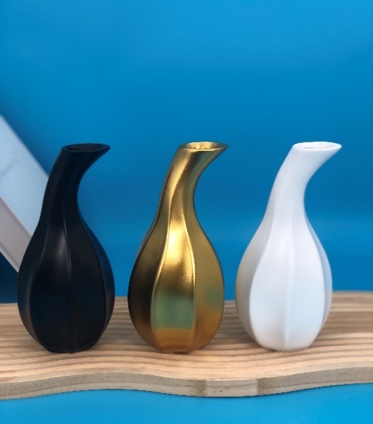 树脂工艺品花瓶 陶瓷小花瓶 艺术装饰品 花艺设计必备花瓶白底实物图