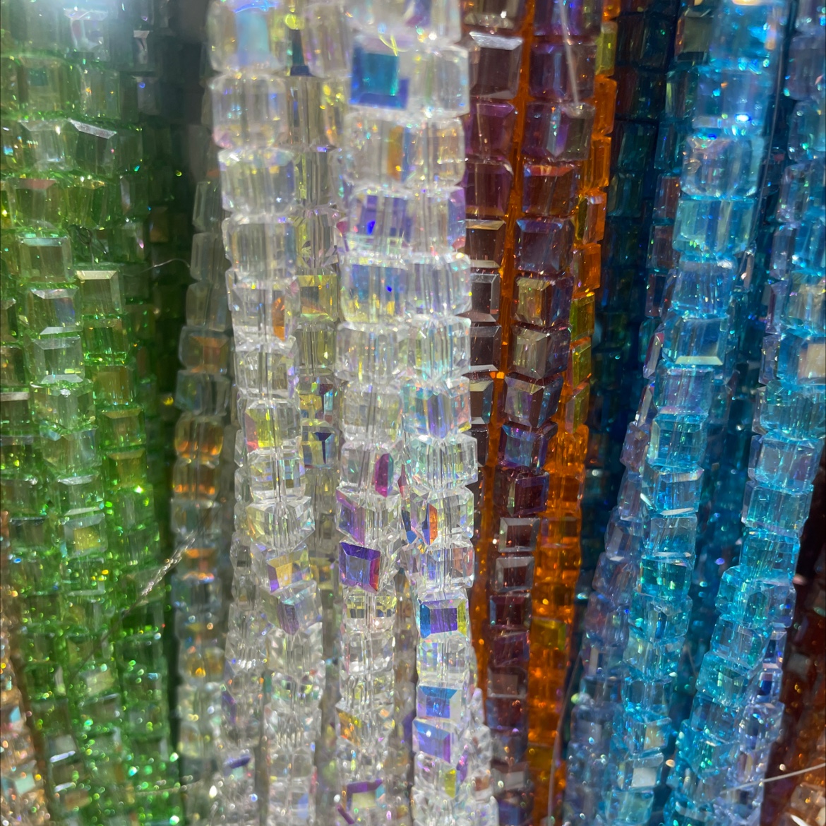 精品卡8方块琉璃珠散珠 玻璃珠 珠子 手工DIY串珠 材料包 独特光泽 手工首饰制作必备嫂子水晶