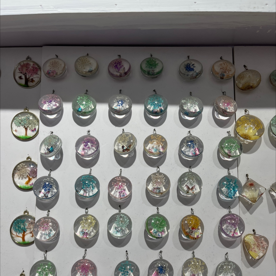 新品满天星干花生命树项链时光宝石手工玻璃真花吊坠项链地摊货源 细节图