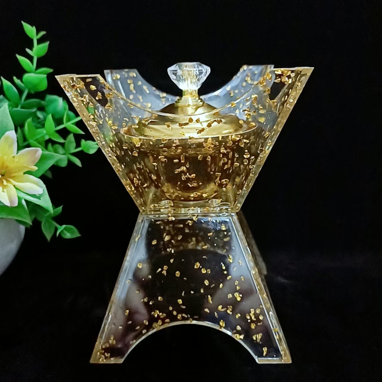 新款亚克力金色磨砂亚克力，塑料香炉，低价亚克力香炉香炉详情图2