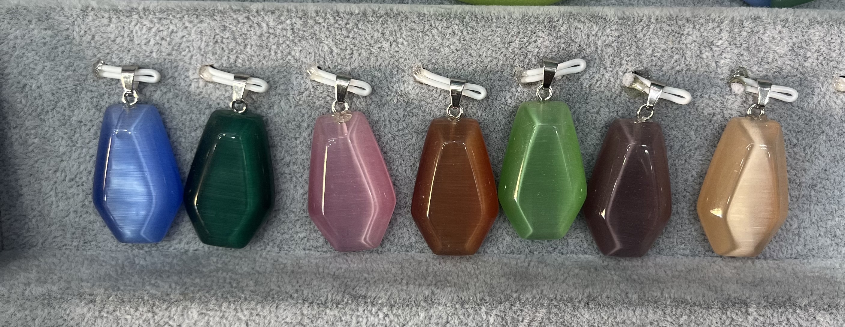 猫眼石吊坠饰品 六边体小棺板高档合金吊坠配件 精致耐用 高贵典雅 饰品配件吊饰