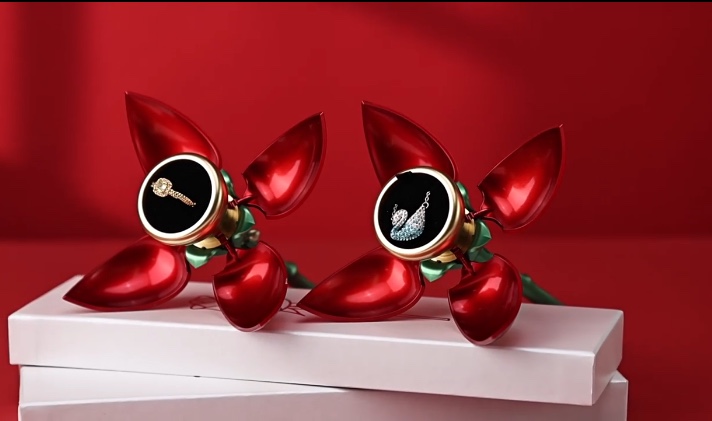 Automatic rose one-flower ring, necklace, jewelry box for girlfriend, friend, festival gift box detail image 2