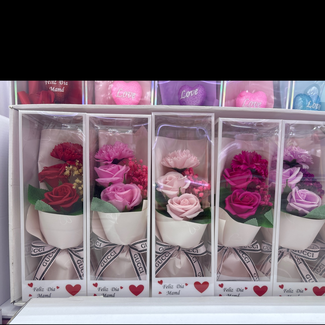 母亲节仿真花束6个装彩盒包装礼盒详情图2